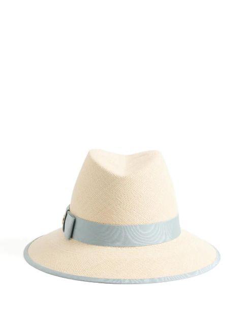 Valentino Garavani VLogo Signature straw hat with moiré ribbon - Neutrals
