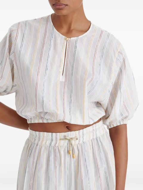 ERES Eldorado striped puff-sleeve blouse - White