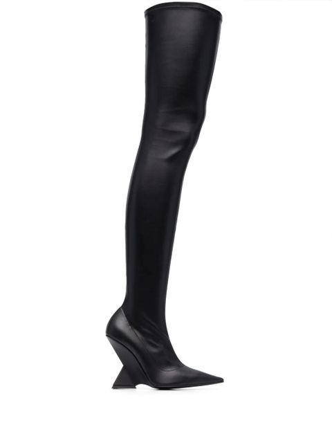 The Attico Cheope 105mm leather above-knee boots - Black - zdjęcie produktu nr 1