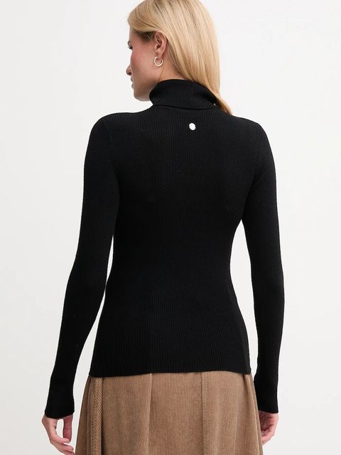 Joop! sweter wełniany damski kolor czarny z golfem 30049422