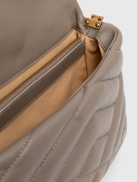 Pinko torebka skórzana kolor szary 101585.A1ET