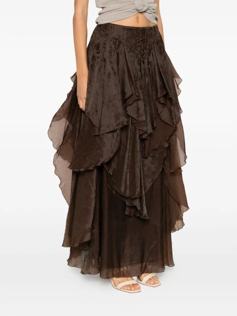 Aje Leigh tiered maxi skirt - Brown