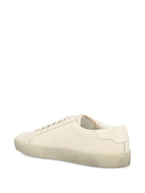 Saint Laurent Court logo-embroidered sneakers - Neutrals