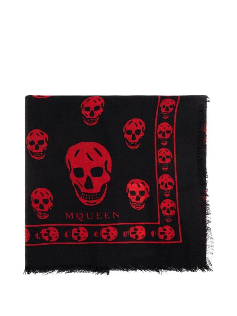 Alexander McQueen Classic Skull-print scarf - Black - zdjęcie produktu nr 1