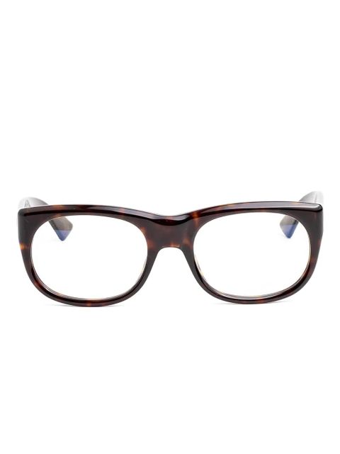 Saint Laurent Eyewear tortoiseshell-effect glasses - Brown - zdjęcie produktu nr 1