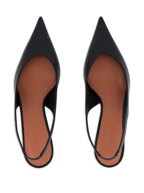 Amina Muaddi Anok heeled slingback-strap pumps - Black