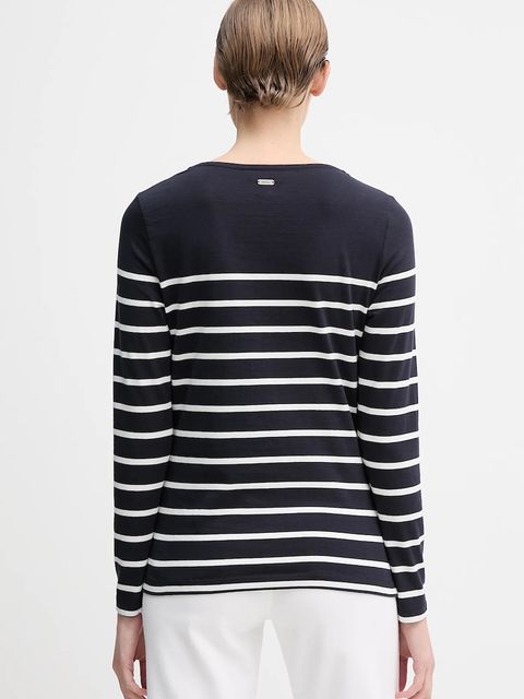 Barbour longsleeve bawełniany BRADLEY kolor granatowy LML0892