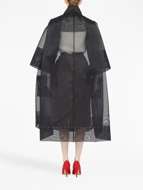 Maison Margiela bow-detail tulle coat - Black