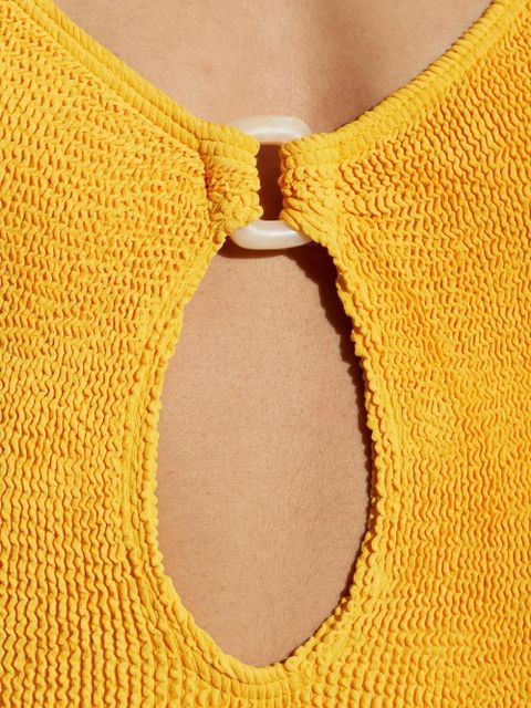 Bond-eye Ring Arden crinkle-effect swimsuit - Yellow