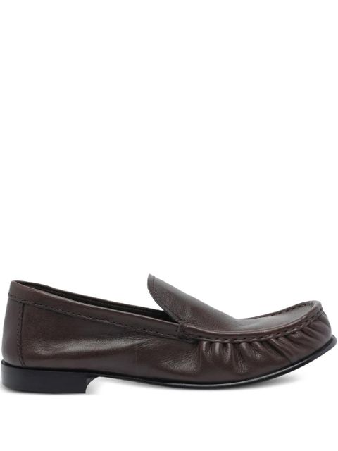 Miu Miu logo-detail leather loafers - Brown - zdjęcie produktu nr 1