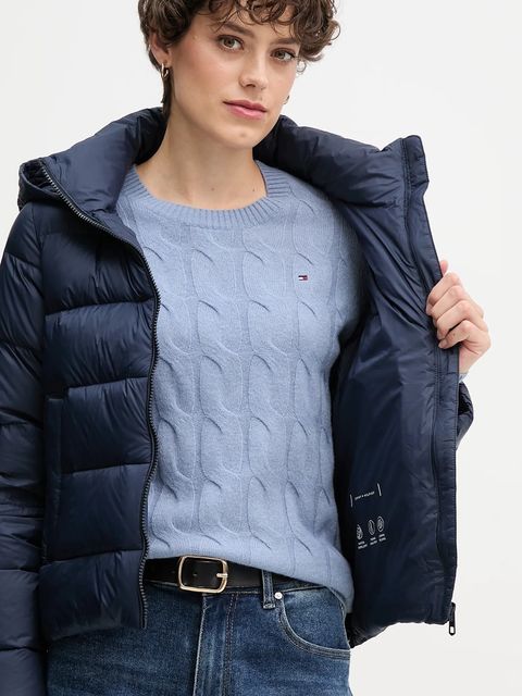 Tommy Hilfiger kurtka puchowa kolor granatowy zimowa WW0WW43581