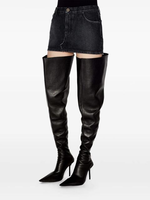Jean Paul Gaultier contrast-pocket denim mini skirt - Black