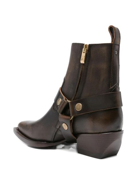 Golden Goose 40mm leather ankle-strap boots - Brown
