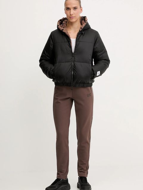 EA7 Emporio Armani kurtka dwustronna kolor brązowy zimowa oversize AF16373.7W000668 - zdjęcie produktu nr 2