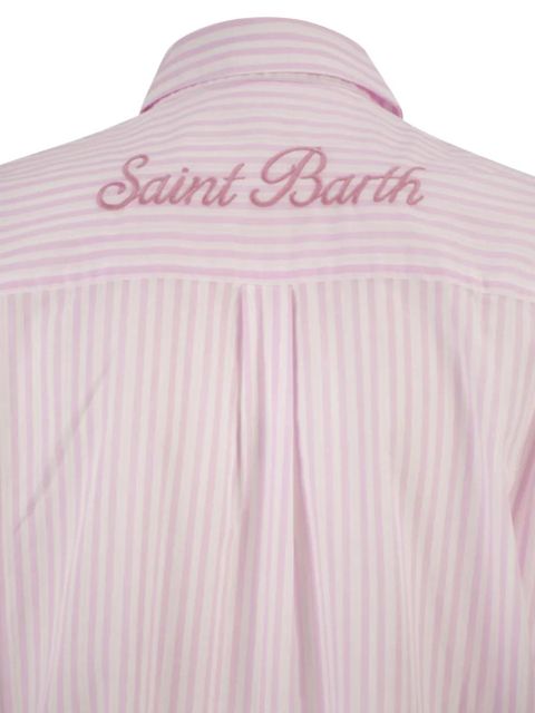 MC2 Saint Barth Adeline striped maxi shirt dress - Pink