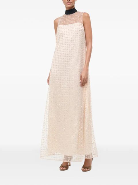 STAUD Albee tie-embellished maxi dress - Neutrals