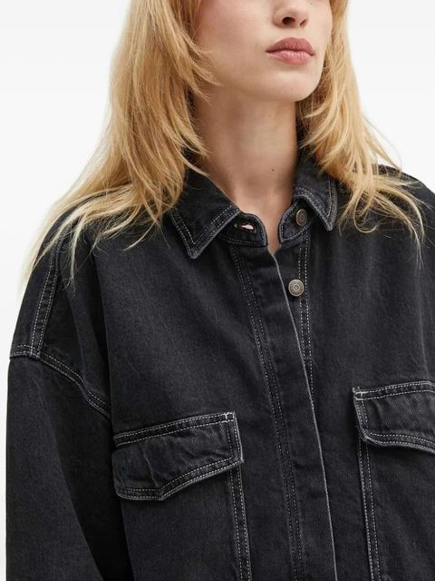 American Vintage contrast-stitching denim shirt - Black - zdjęcie produktu nr 2