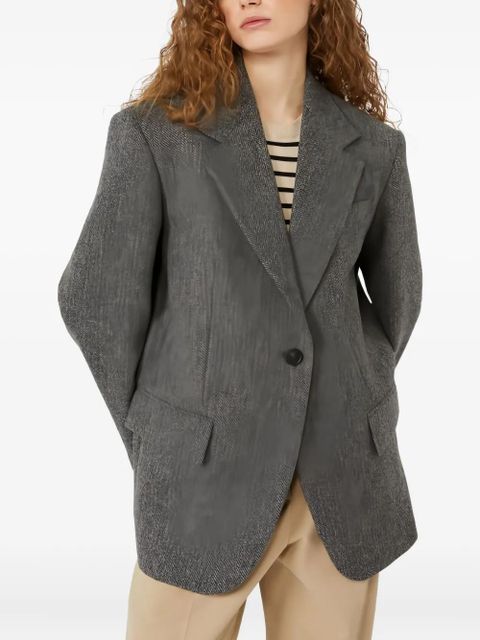 Weekend Max Mara herringbone single-breasted blazer - Grey