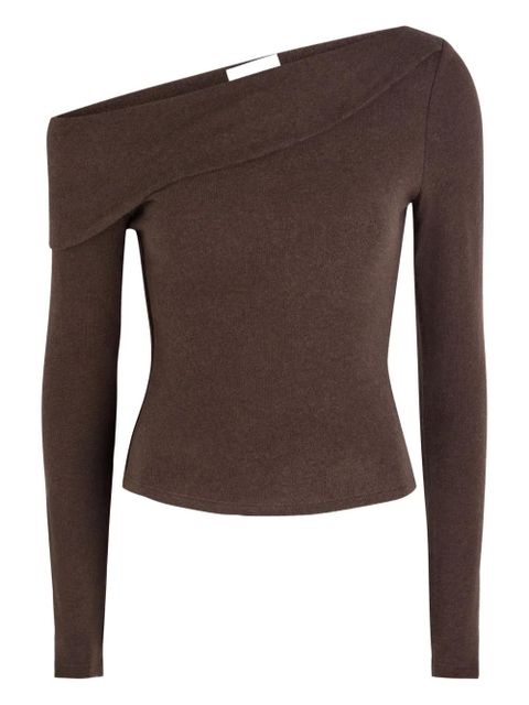 Reformation off-shoulder long-sleeve top - Brown - zdjęcie produktu nr 1