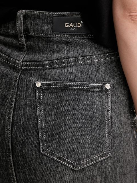 Gaudi spódnica jeansowa kolor szary maxi prosta 521BD76004