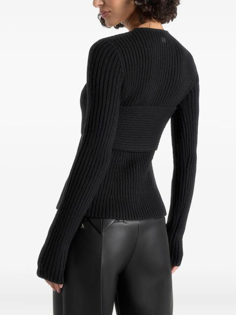 Manière De Voir Marisa ribbed bandeau cardigan - Black - zdjęcie produktu nr 2