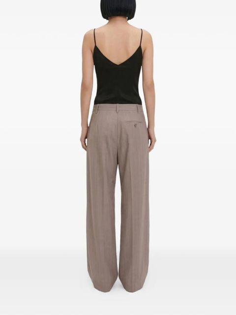 Victoria Beckham pleated straight-leg trousers - Neutrals