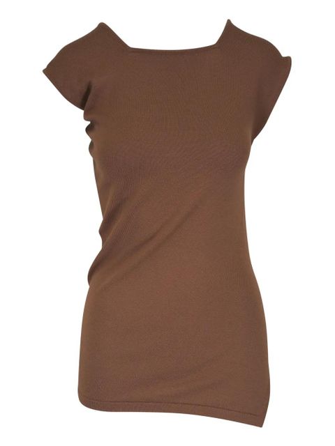 KHAITE Josif asymmetric-neckline T-shirt - Brown - zdjęcie produktu nr 1