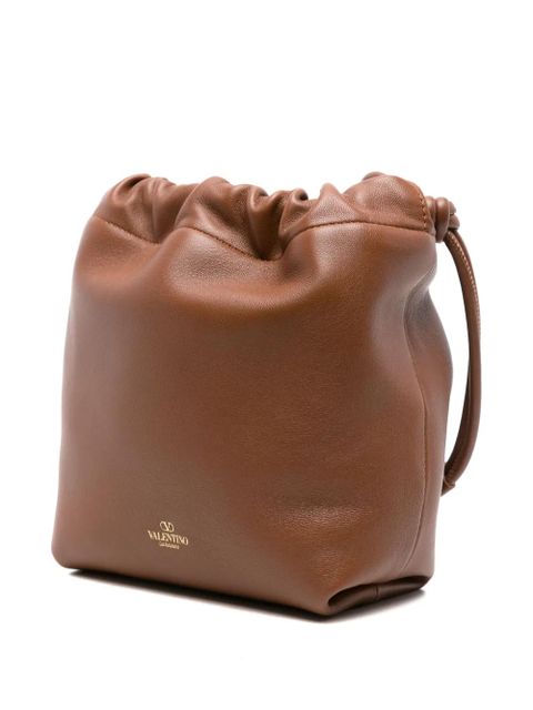 Valentino Garavani mini VLogo Pouf bucket bag - Brown