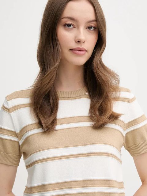 United Colors of Benetton sweter bawełniany damski kolor beżowy lekki 1294E10D0