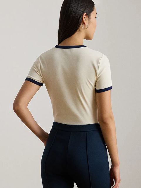 Lauren Ralph Lauren t-shirt basic damski z bawełną - zdjęcie produktu nr 1