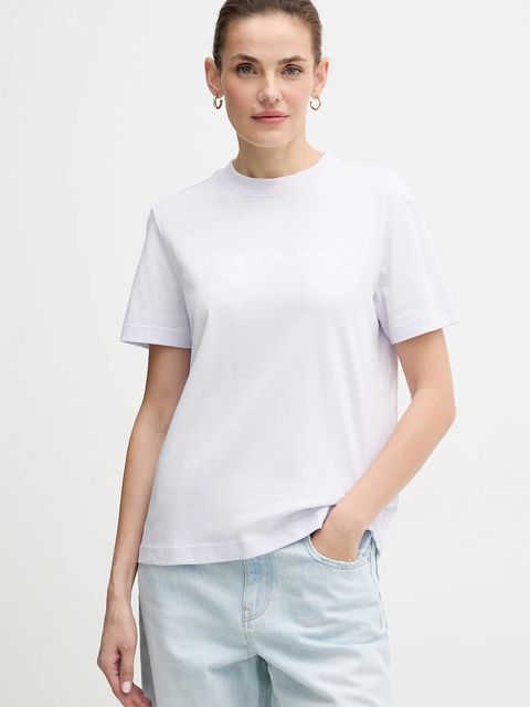 Calvin Klein Jeans t-shirt bawełniany damski kolor fioletowy LV047C912G - zdjęcie produktu nr 1
