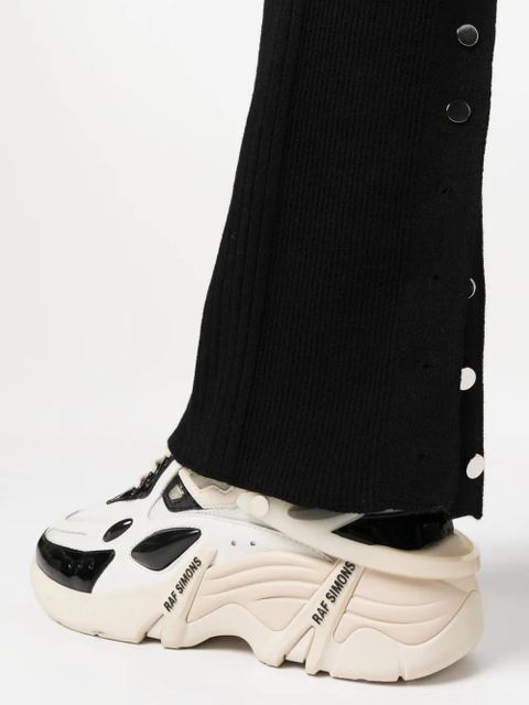 Rabanne ribbed wool-blend trousers - Black