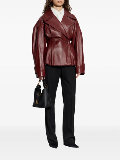 Balenciaga Folded long-sleeve leather jacket - Red - zdjęcie produktu nr 2