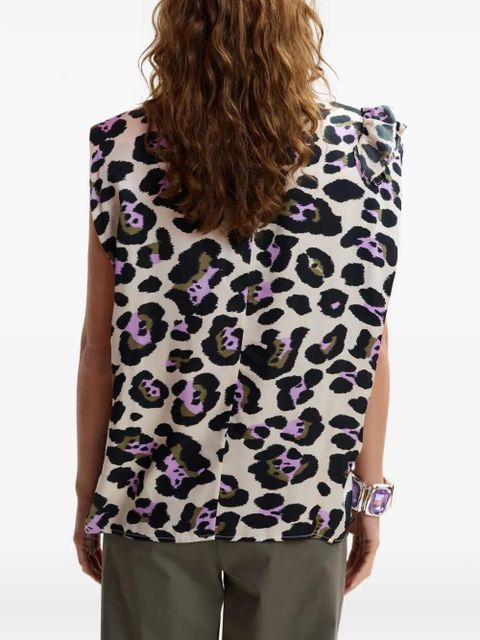 Essentiel Antwerp ruffle-detail leopard-print blouse - Neutrals