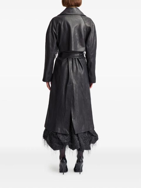 16Arlington Palmi belted leather coat - Black