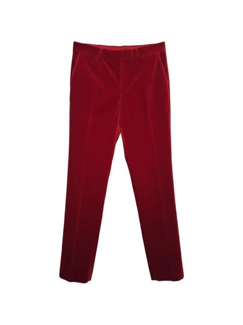 TOM FORD velvet-texture trousers - Red - zdjęcie produktu nr 1