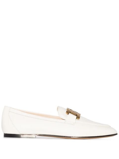 Tod's Kate gold-chain leather loafers - White - zdjęcie produktu nr 1