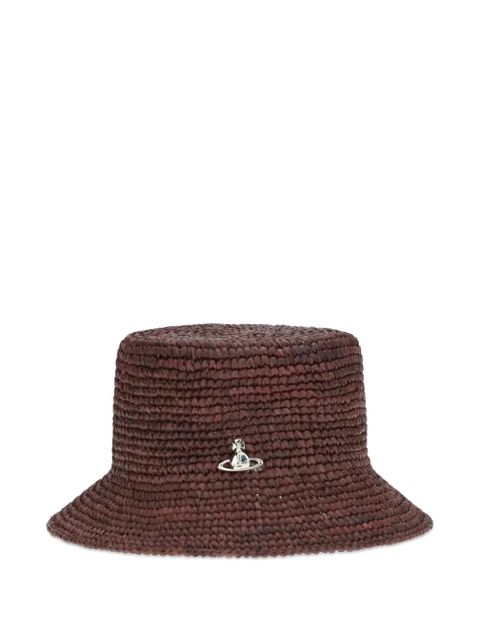Vivienne Westwood raffia Orb-plaque bucket hat - Brown - zdjęcie produktu nr 1