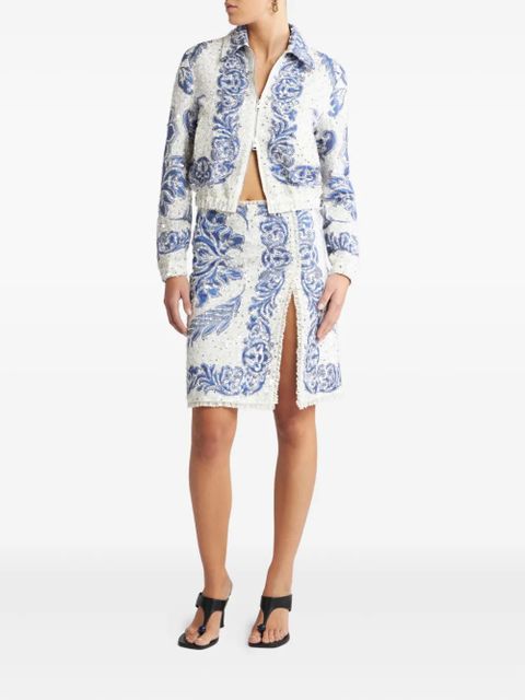 ETRO sequin-embellished cropped bomber jacket - White - zdjęcie produktu nr 2