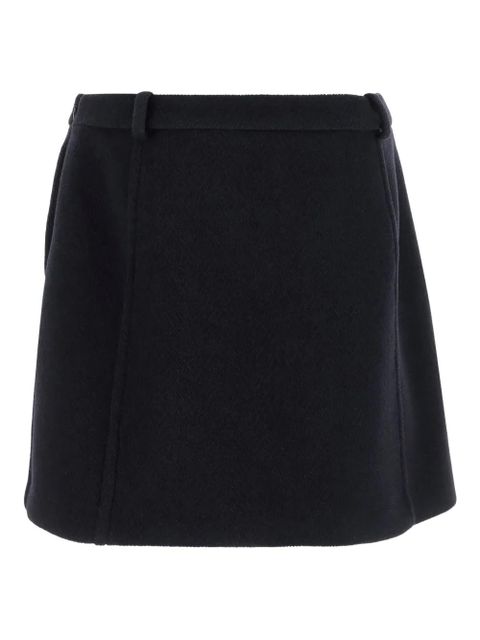 Jil Sander herringbone wool mini skirt - Blue - zdjęcie produktu nr 1