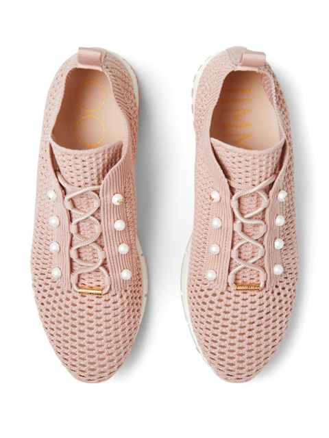 Jimmy Choo Veles pearl-embellished sneakers - Pink