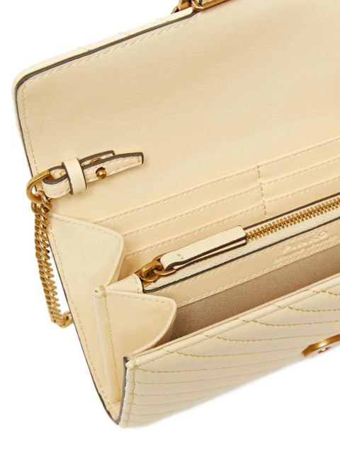 PINKO mini Love Bag quilted bird-embellished shoulder bag - Neutrals