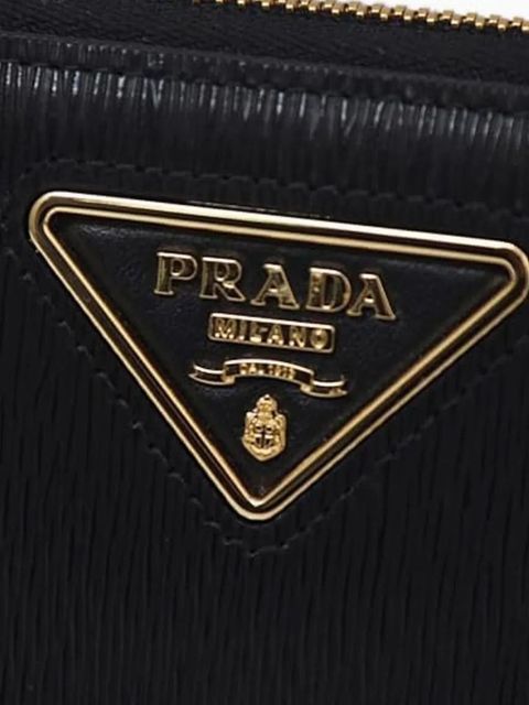 Prada enamel triangle logo wallet - Black