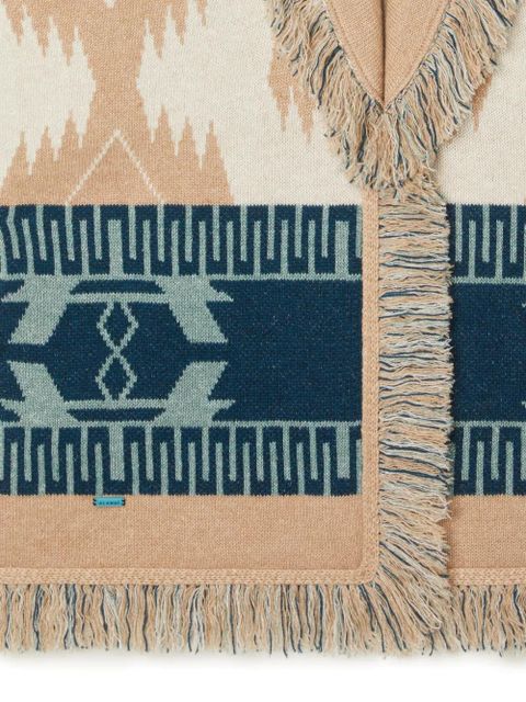 Alanui Icon jacquard fringed cardigan - Neutrals