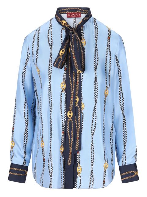 Gucci chain-print shirt - Blue - zdjęcie produktu nr 1