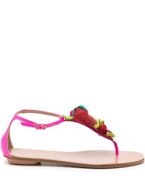 Aquazzura Strawberry Punch woven-embellished sandals - Pink - zdjęcie produktu nr 1