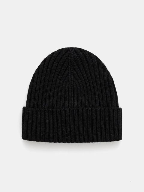 Sisley czapka z domieszką wełny kolor czarny z cienkiej dzianiny 132HSA00B - zdjęcie produktu nr 1