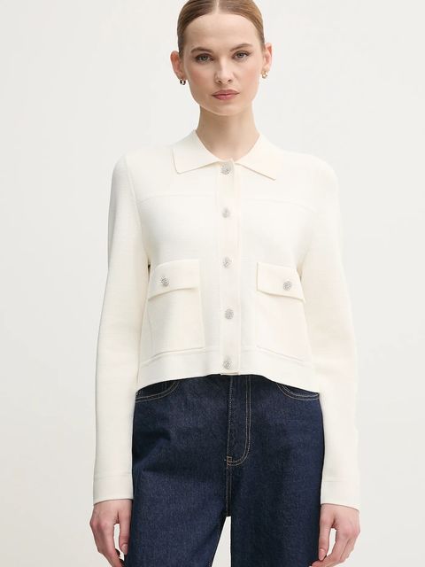 OUI kardigan damski kolor beżowy lekki 92056 - zdjęcie produktu nr 1