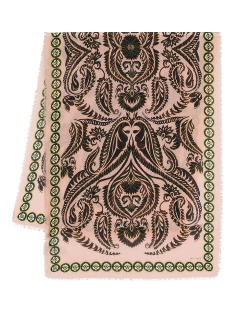 ETRO Aurea-motif interlock-twill scarf - Pink