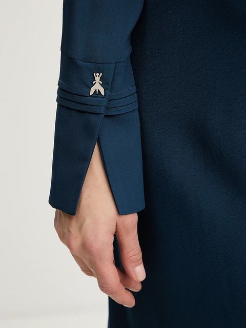 Patrizia Pepe sukienka wiskozowa kolor niebieski midi prosta 8A1623 A8I1